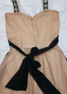 Elegant Black &amp; Beige Gown