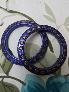 Chic Purple Bangles with Gold Accents