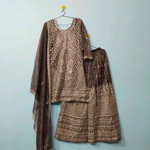 eid special Elegant Embroidered Kurta Palazzo Set