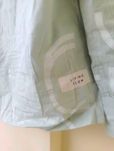 Hand painted Green Patterned Button-Up Shirt