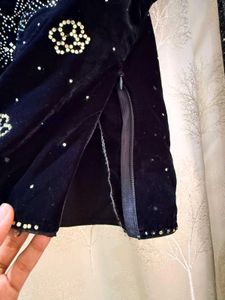 Stylish Black Ready to wear Saree Type Lehenga