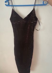 Velvet Spaghetti Strap Dress