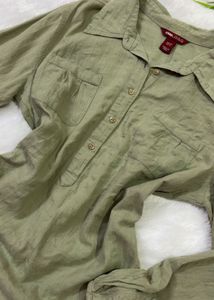 Chic Olive Green Long Sleeve Shirt