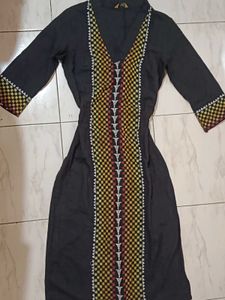 Embroidered black Kurta