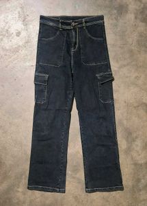 Dark Wash Cargo Jeans