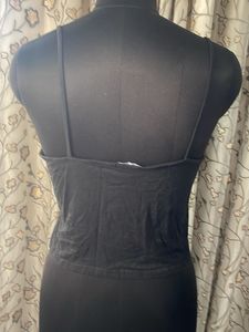 Pretty Little Thing Black Spaghetti Strap Crop Top