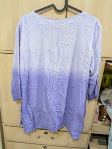 XXL Ombre Purple Embroidered short Kurta