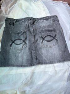 Grey Denim Mini Skirt - Bossini