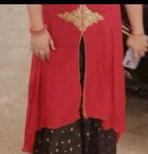 Vibrant Red Embroidered Kurta Set