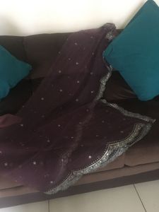 Mauvish Brown Lucknowi Chikenkari Lehenga