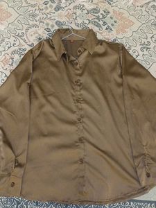 Classic Brown Satin Shirt
