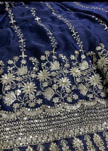 Beautiful Navy Blue Embroidered Lehenga Choli
