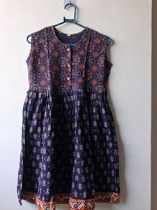 Elegant Navy Blue Printed Kurta