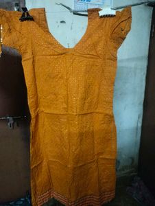 Orange Ethnic Kurta Set