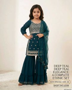 Beautiful embroidery Naira plazo dupatta set