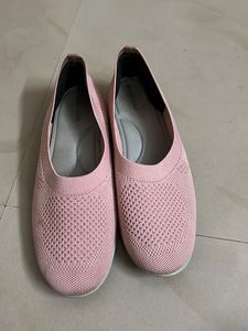Pink Knit Ballet Flats