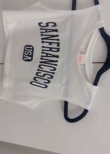 Urbanic White San Francisco USA Crop Top