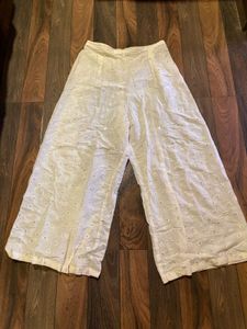 White Eyelet Palazzo Pants