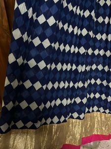 Beautiful Blue Diamond Print Ethnic Skirt