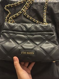 Steve Madden Quilted Black Crossbody Bag