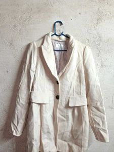 Classic Cream Winter Blazer Jacket