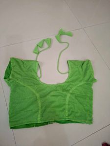 Bright Green Net Blouse
