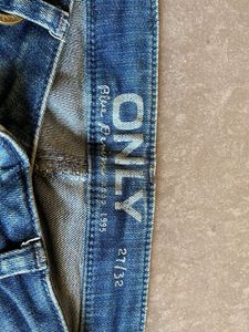 ONLY Blue Distressed Patch Jeans