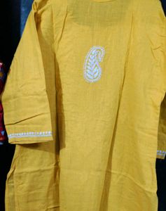Vibrant Yellow Chikankari Kurta