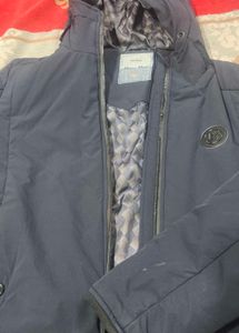 Navy Blue Hooded Jacket