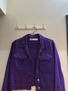 Zara Purple Denim Jacket