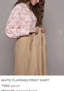 Vero Moda Pink Flamingo Print Button-Up Shirt