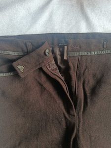Women's straight dark brown trousers