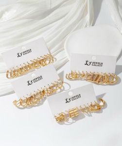 Gold Tone Hoop Earring Set