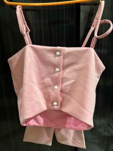 Chic Pink Bow Crop Top