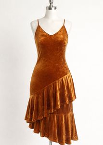 Velvet Ruffle Dress