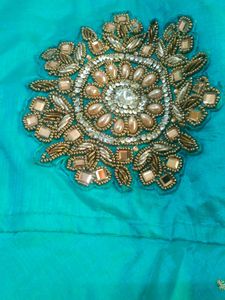 Embroidered Green Ethnic Gown