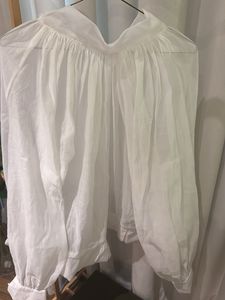 Sheer White Organza Blouson Shirt
