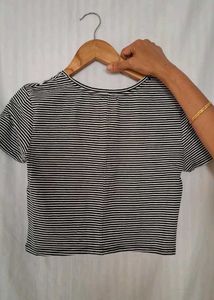 Classic Striped Cropped T-Shirt