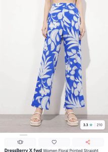 Dressberry Blue Floral Wide Leg Pants