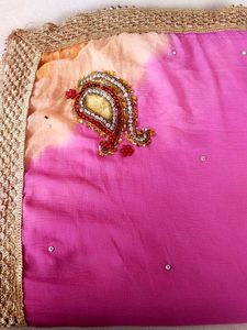 Beautiful Tie-Dye Saree with Embellishments