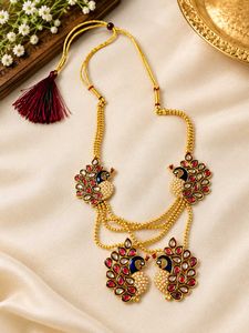 Exquisite gold plated Peacock Necklace Set with ea