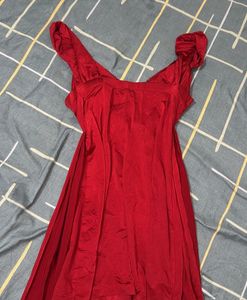 red embedded mini dress