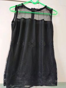 Elegant Black Sheer Lace Dress