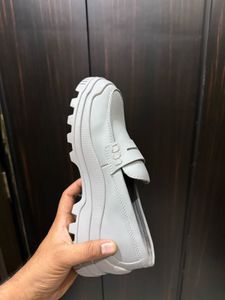 Grey Chunky Sole Loafers
