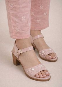 Pink Pearl Embellished Heels