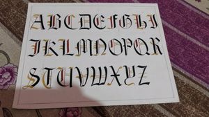 English Alphabet Template In Italic