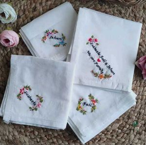Embroidered Handkerchief Lovers Names