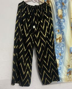 Black & Gold Chevron Palazzo Pants