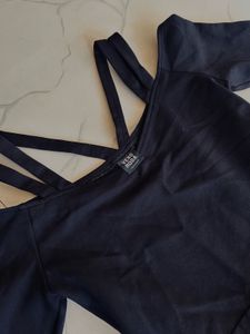 Elegant Black Cold Shoulder Dress