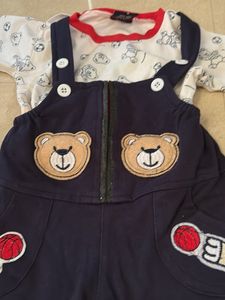 Cute Bear Overalls and T-shirt Set